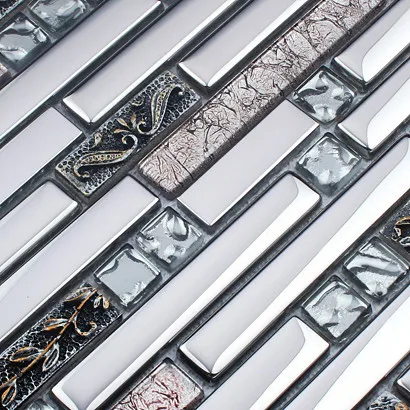 Серебряный смолы из нержавеющей стали, стеклянная мозаика hmgm1081b щитка алмазов стеклянная мозаика настенная плитка кухня
