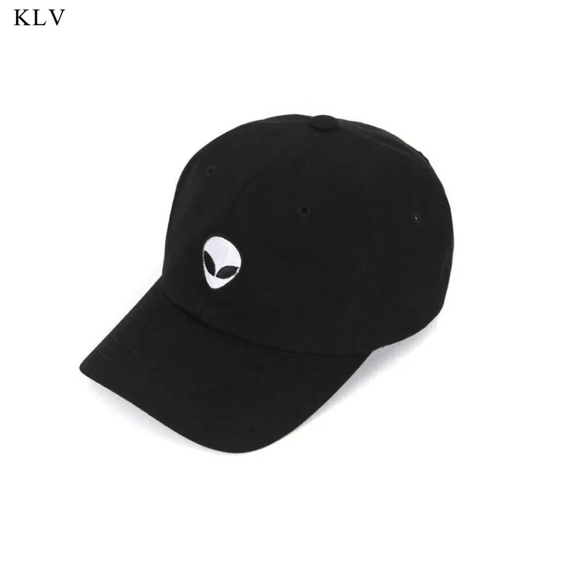 KLV Новая черная бейсболка с вышивкой пришельцев хлопковая Регулируемая уличная