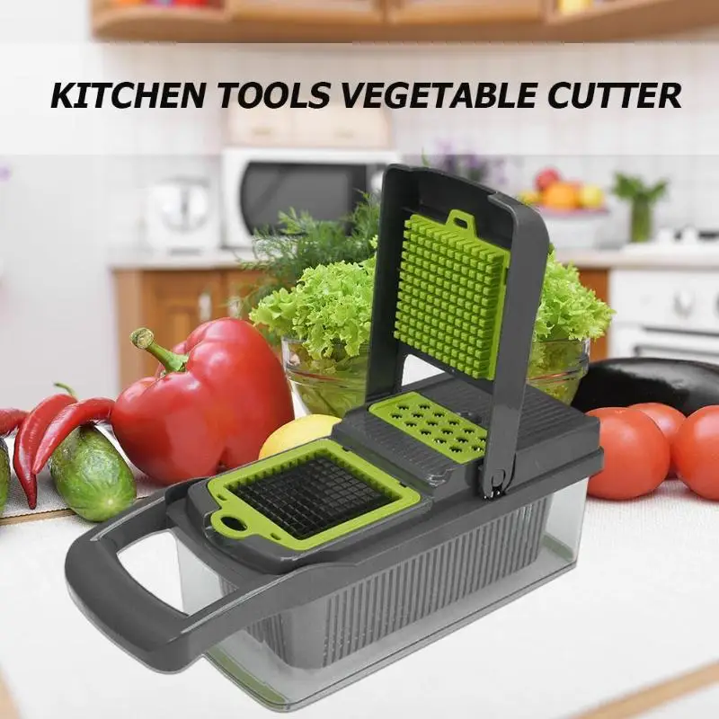 

Multi-function Vegetable Cutter Slicer Stainless Steel Manual Potato Peeler Carrot Grater with 8 Dicing Blades Kitchen Tools