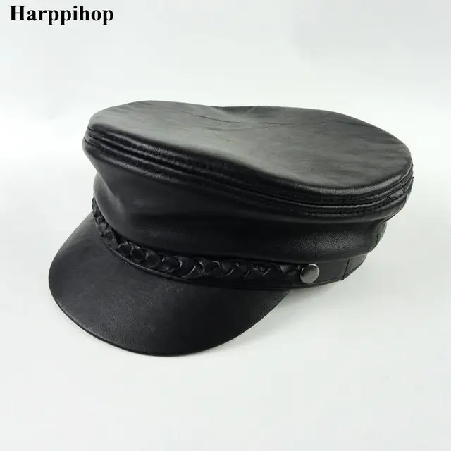 leather cadet cap