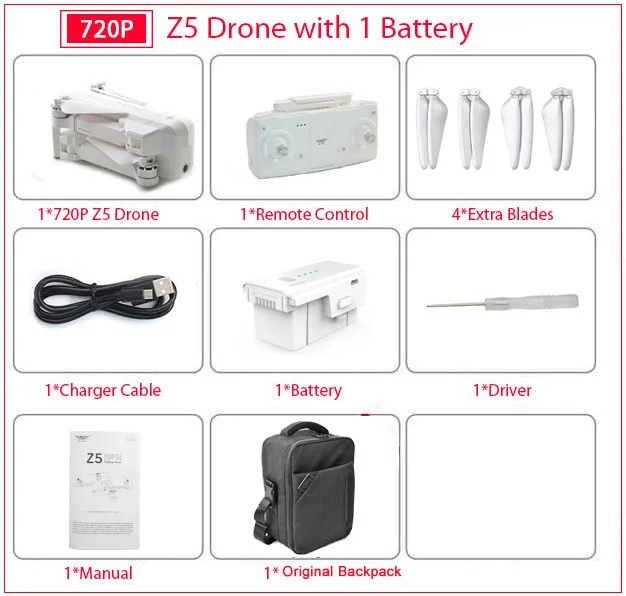 720P 1B BackPack SJRC Z5 RC Дрон Профессиональный gps RTF 5G WiFi FPV 1080P камера с gps режим следования за мной RC Квадрокоптер vs XS809 B5W JJPRO X5 F11 - Цвет: 720P 1B BackPack