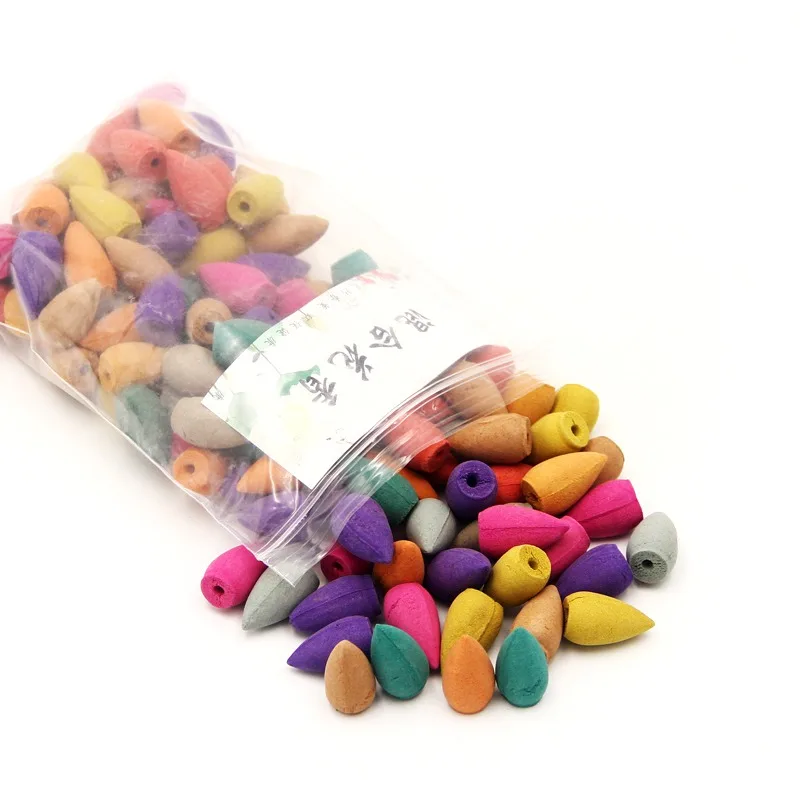 Конусы благовония ароматные смешанные натуральные благовония конус красочные башня обратного потока фрукты Роза Гвоздика Лаванда Лилия Жасмин 8 различных