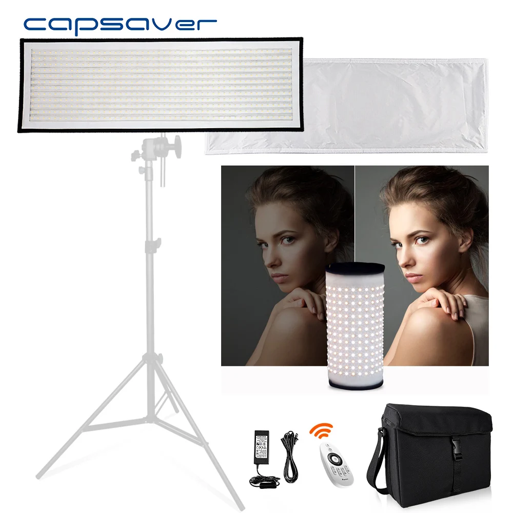 

capsaver FL1x3A LED Video Light photographic lighting Bi-color 3200K-5500K 576 LEDs Flexible LED Panel Studio Lamp for YouTube