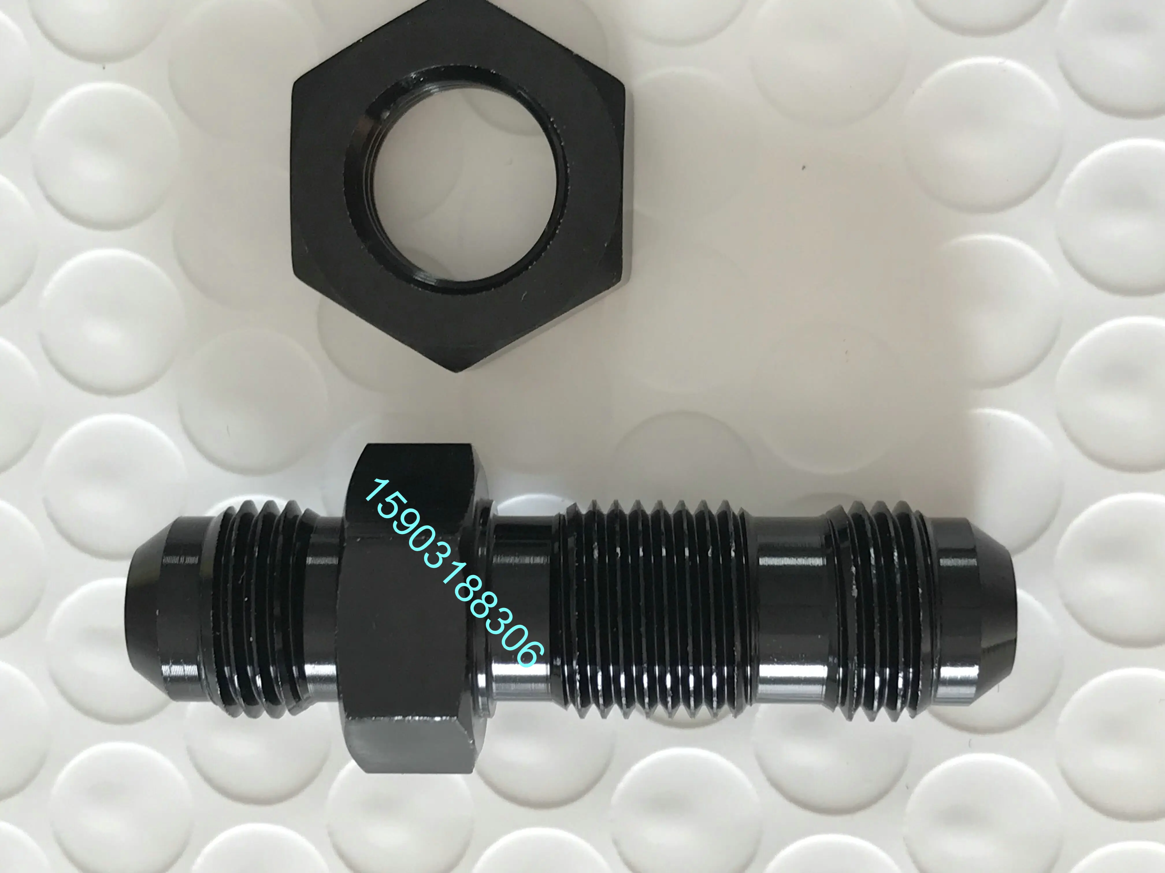 

-AN3-AN16 Anoized Aluminum Straight Male Thread Flare Bulkhead Finish Fitting With Bulkhead Nut Hose Ends