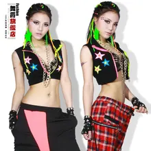 Новая мода танец хип хоп короткий топ женский костюм Джаз неоновая одежда для выступлений жилет