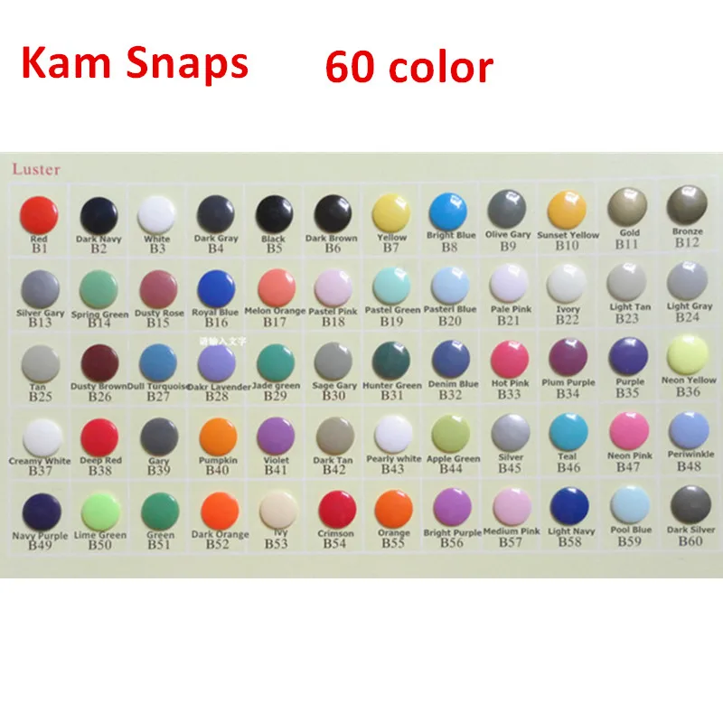 Chenkai 1000 комплектов T 5 Размер 20 круглые KAM пластиковые смоляные пуговицы крепежные элементы части для DIY детские пеленки 60 цветов вариант