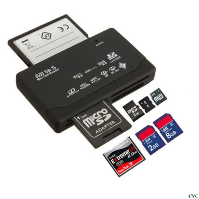 All-In-One Memory Card Reader For USB External Mini Micro SD SDHC M2 MMC XD CF media card reader