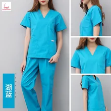 Корейская версия одежды для мытья рук короткий рукав, разрез, костюм для тела, рабочая комната, чистая тканевая мочалка, одежда для рук