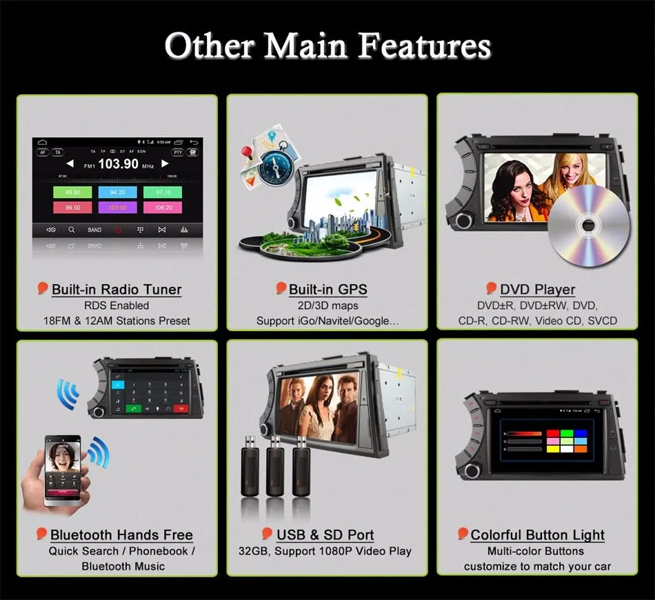 Cheap 4G SIM LTE Octa Core Android 6.0 Car DVD Player For Ssang Yong SsangYong Kyron Actyon Sports Korando 2005-2013 GPS Radio Stereo 14 Cheap 4G SIM LTE Octa Core Android 6.0 Car DVD Player For Ssang Yong SsangYong Kyron Actyon Sports Korando 2005-2013 GPS Radio Stereo 14