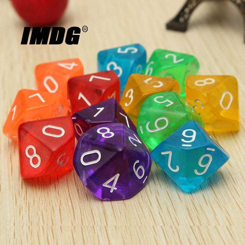 Акриловые Необычные Кости игральные кости D10 (0-9) высококачественные прозрачные |