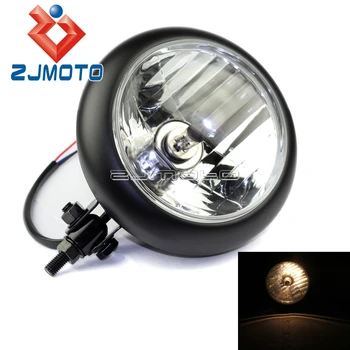 

High Quality Black H4 12V 60 / 55W Motorcycle Headlight Headlamp Bates Style For Harley Bobber Custom H4 Headlight