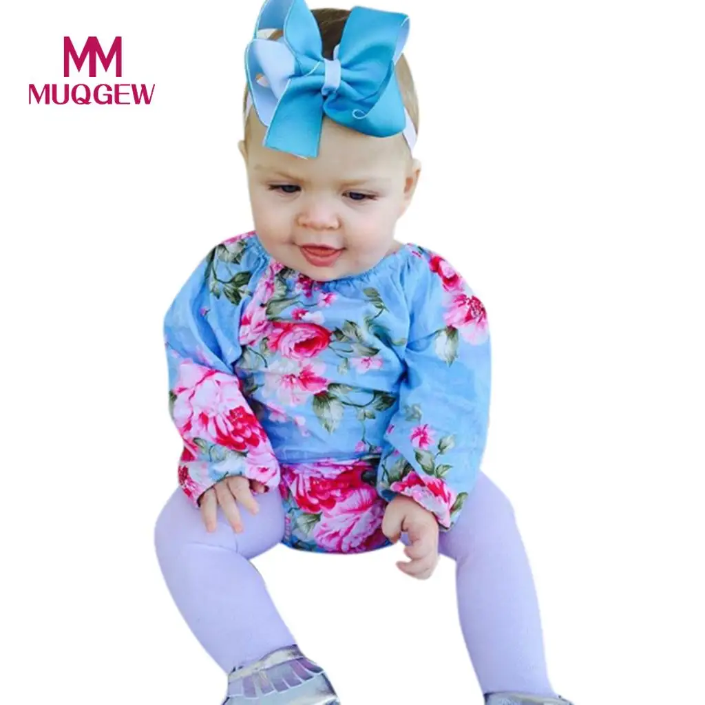 2018 Children Clothing Newborn Infant Baby Girl Boy Floral Romper