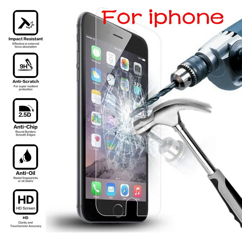 6 6s 7 Plus ультратонкое закаленное стекло премиум-класса для iPhone 4 4s 5 5s 5c SE iphone