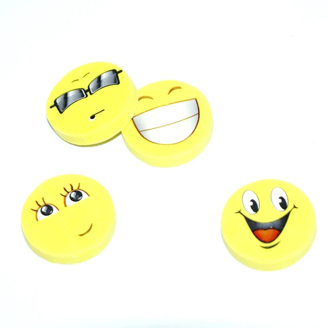 047 10 De Réduction4 Pcs Emoji Gomme De Bande Dessinée En Caoutchouc Crayon Gomme Creative Papeterie Coréenne école Fournitures De Bureau Enfants