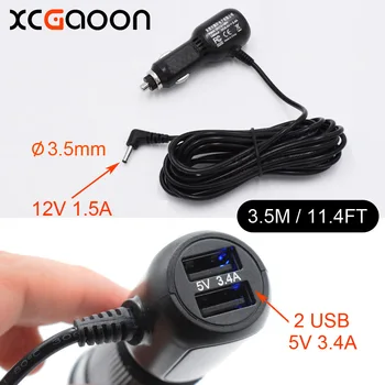 

XCGaoon 3.5mm port Car Charger with 2 USB for Car DVR Camera GPS input DC 12V USB Output 5V 3.4A 3.5mm Port Output 12V 1.5A