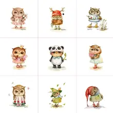 1 шт., 15*15 см, ткань сова, животное, ручная работа, холст, сделай сам, Лоскутная Ткань, цифровая печать, ткань, домашний текстиль, совы, ткани для шитья