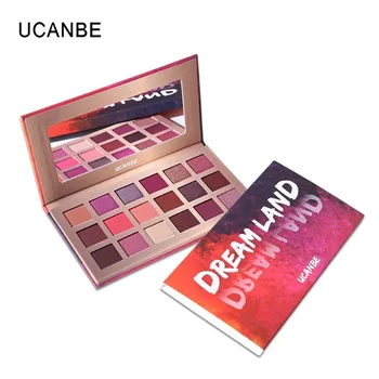 

UCANBE Shimmer Matte Dreamland Eyeshadow Makeup Palette 18 Color Purple Pink Pigment Eye Shadow Powder Waterproof Cosmetic Kit