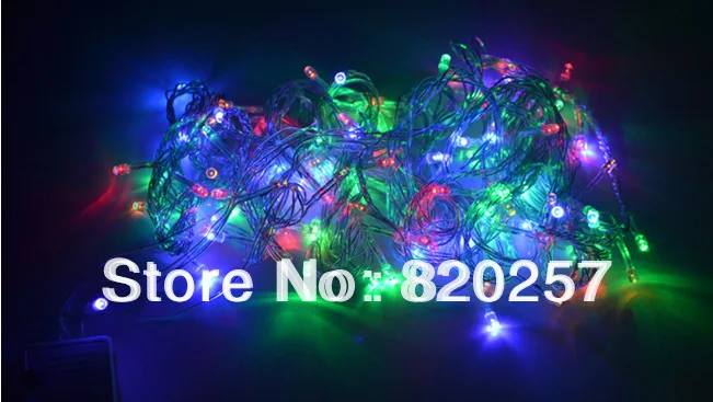

Free shipping 2pcs/lot led string 10m 100leds christmas decorative light AC220V with controller and plug
