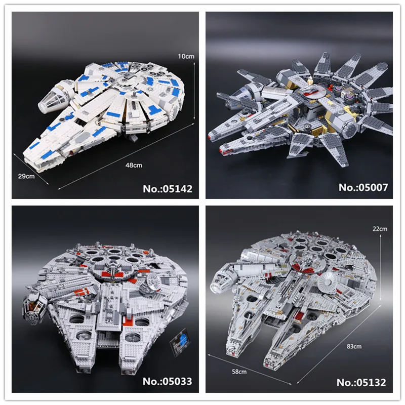 

IN STOCK 05007 05142 05033 05132 Millennium New Falcon Building Block Bricks Christmas Toys 75192 75105 10179 75212