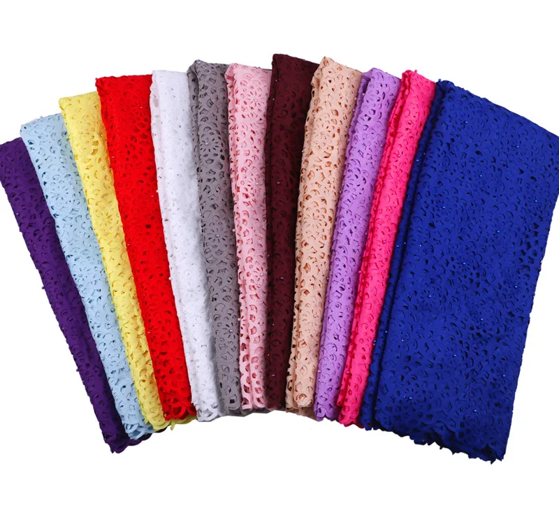 

Fashion Laser Cutting Jacquard Fabric African Embroidery Lace Fabric For Party 2017 Origin Swiss GUIpure Cord Lace Material
