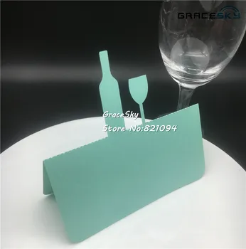 

50pcs laser cut Wine Bottle & Cup Wedding invitation Table cards place name cards RSVE Card wedding decoration Marriage favors