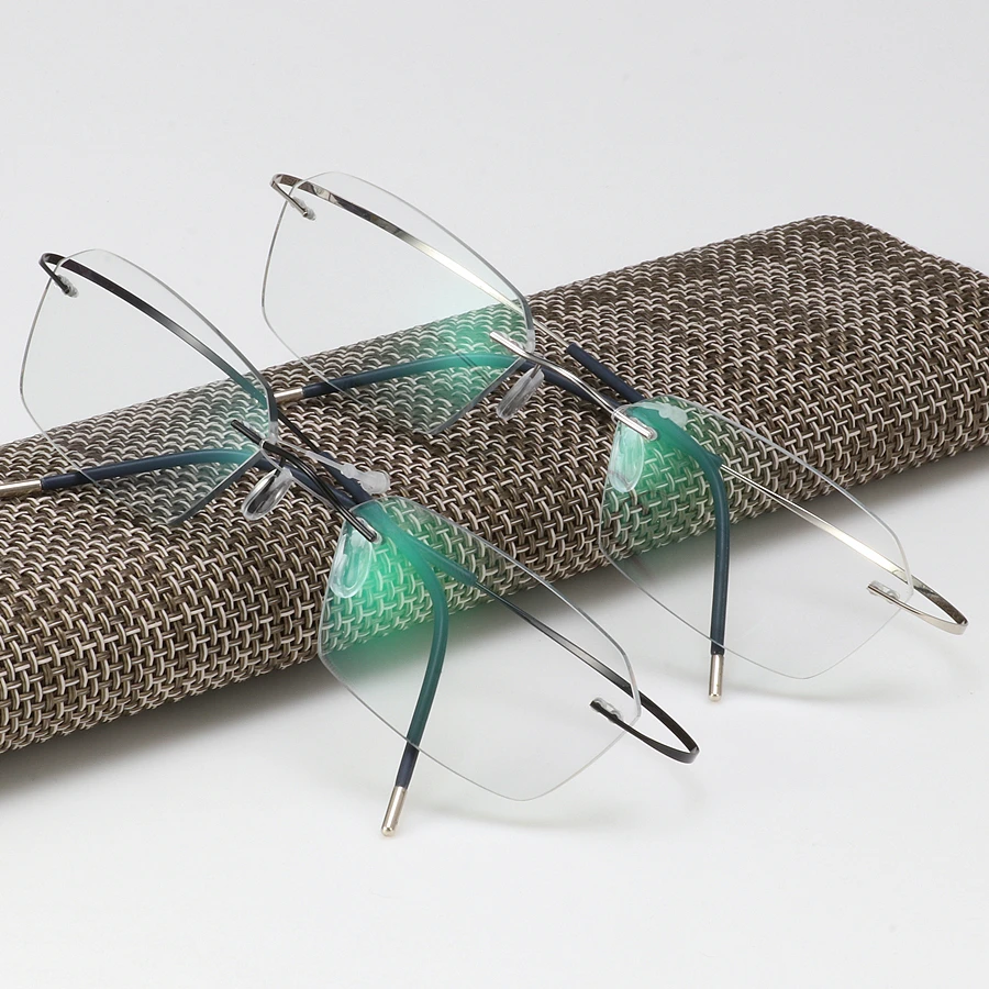 Ultra-light Titanium Rimless Glasses Frame Men Prescription Eyeglasses Women Myopia Eyewear Glasses with Diopters