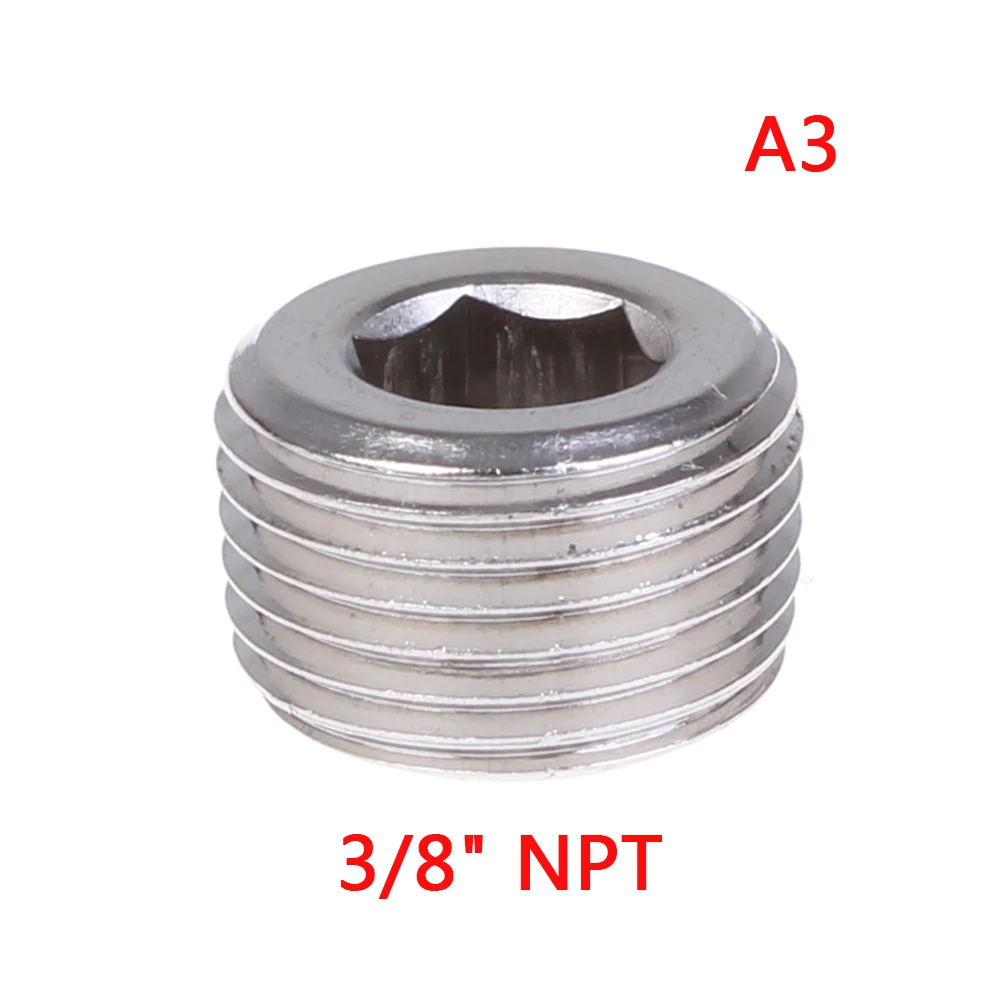 1/" 1/4" 3/" 1/2" NPT Мужской SS304 нержавеющая сталь потайной концевой разъем Внутренний шестигранной головкой гнездо штуцер трубы