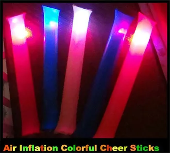 

50PCS/LOT LED Flashing inflatable Cheering sticks light long balloon Cheers Bar for Concert /Football Fans Cheerleading Props