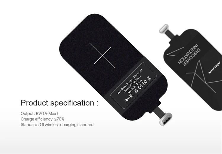 Для Xiaomi Mi A1 Nillkin Magic tags TYPE-C беспроводной зарядный приемник для Oneplus 3/huawei P8/P9 Lite/LG G5 приемник зарядное устройство