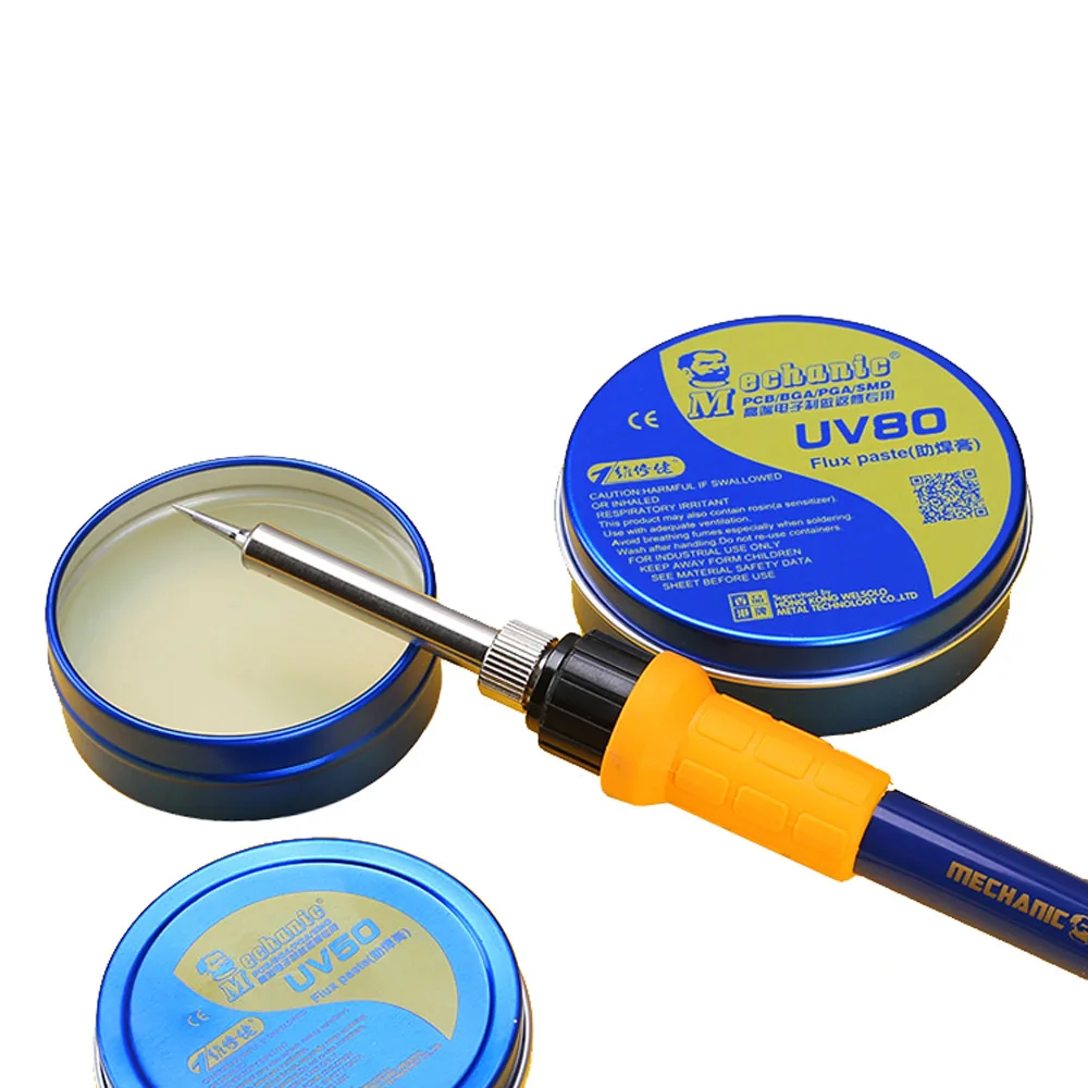 

2pcs/lot MECHANIC UV50+UV80 Halogen Free Repair Solder Paste Soldering Fluxes For PCB BGA PGA SMD Rework Maintenance Welding Oil
