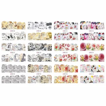 

12 PACK/ LOT WATER DECAL NAIL ART NAIL STICKER FULL COVER NEWS PAPER URBAN GIRL POP STYLE ROSE FLOWER BUTTERFLY BN565-576
