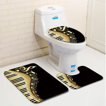 Zeegle Креативная печать в формате HD, 3 шт., коврики для ванной комнаты, Противоскользящие коврики для туалета, набор для туалета, впитывающие коврики для ванной, коврик для душа, подушечки для ног