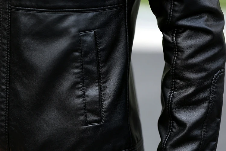 Laipelar 5XL Для Мужчин's Кожаные куртки Для мужчин стенд воротник пальто мужской мотоцикл кожаная куртка Повседневное Тонкий брендовая одежда