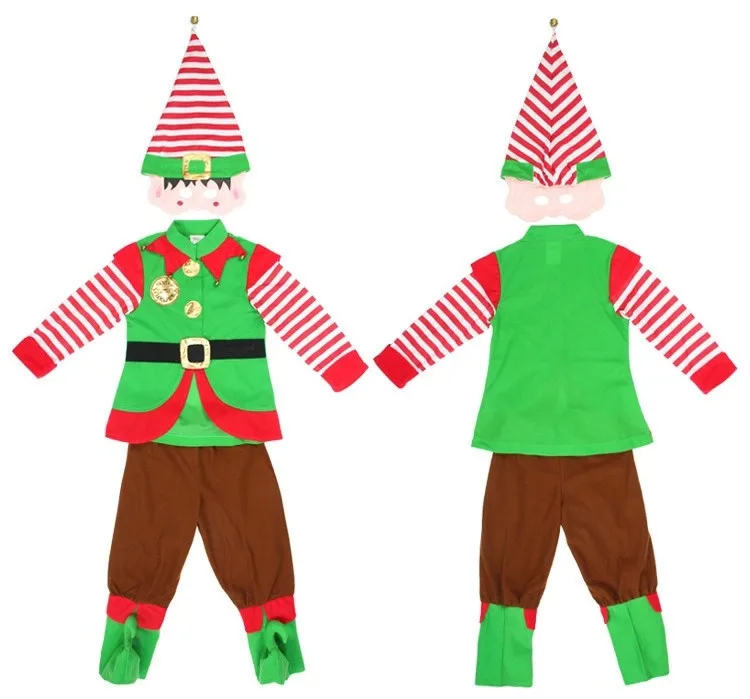 Fantasia infantil menino Halloween kids costume party Christmas elf costumes boys show Santa's fantasia fancy dress-1