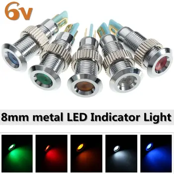 

Universal 6V 8mm Metal LED Light Dash Panel Warning Indicator Lamp for Car Truck Motorcycle