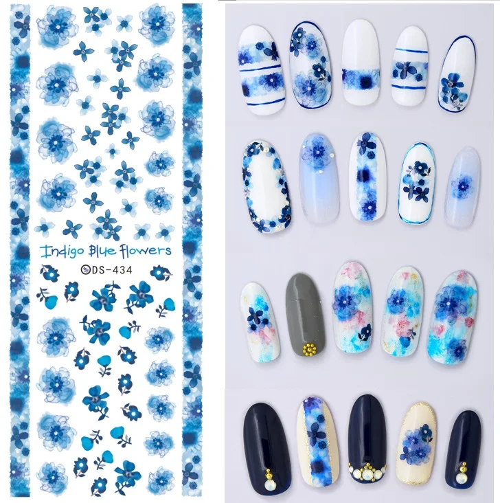 Дизайн Rocooart DS306 переводные наклейки для ногтей с водой Harajuku Element Line Figures Nail Wrap sticker Tips Manicura nail Decal - Цвет: DS434