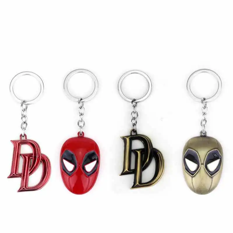 

Cute The Avengers Superhero Daredevil Double D & Mask Pendent Keychain High Quality Gift For Fans Movie Jewelry Free Shipping