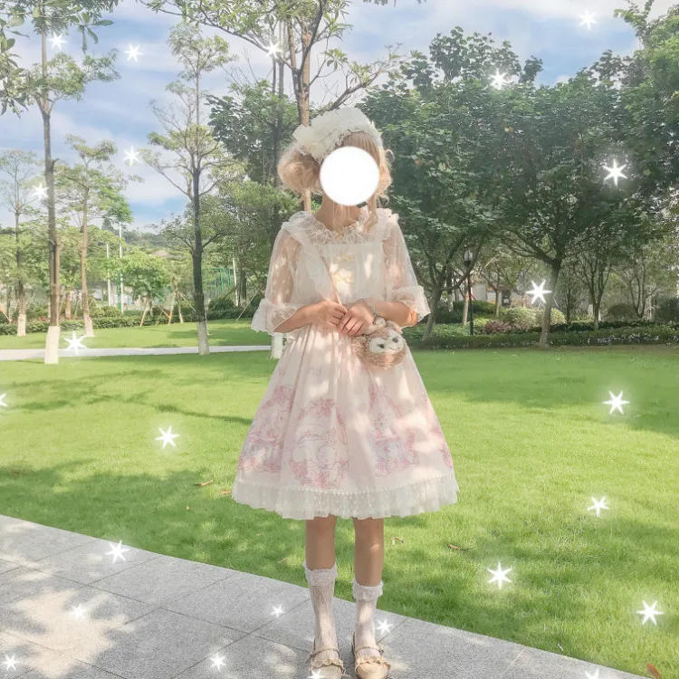 Cosplay&ware Kawaii Clothing Japanese Fashion Lolita Jsk Dress Women Summer Cute Bow Cat Strap Gothic Tea Party Sweet -Zentai shop online