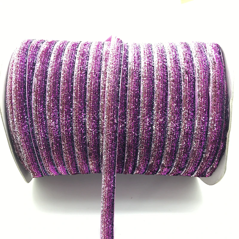 Glitter Velvet Ribbon for Crafts and Accessories, 5 Yards, 3/8 (10mm) - Multiple Color Options Available, Free Shipping