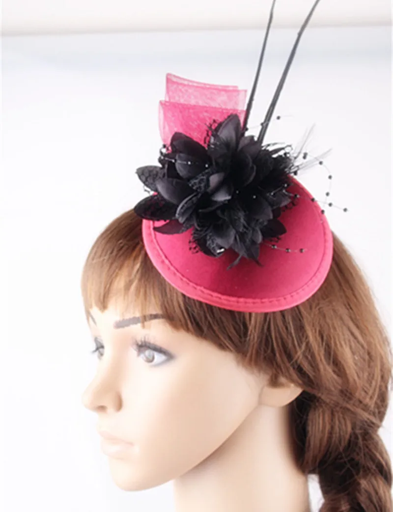 Marron Satin fascinators base with silk flower hats fascinators fancy