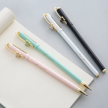 

Bow Sweet Cute Gel Pen Blue Pen Gel Refills 0.5mm Metal Gel Pens Black/Red Color Pen For School and Office