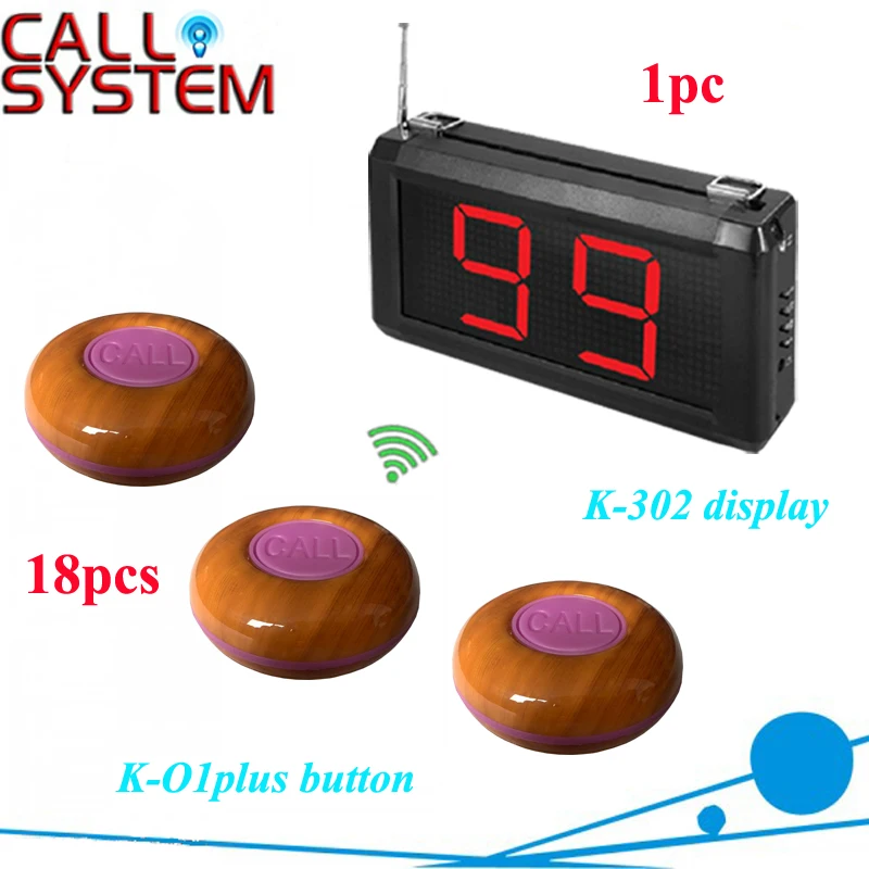 Casino Таблица зуммер система вызова 18 шт. кнопку пульта с 1 экрана Приемника K-302 для ресторана оборудование