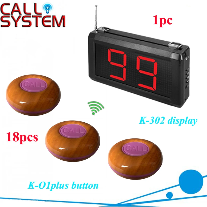 

Casino Table buzzer calling system 18pcs remote button with 1 dispaly receiver K-302 for restaurant equipment