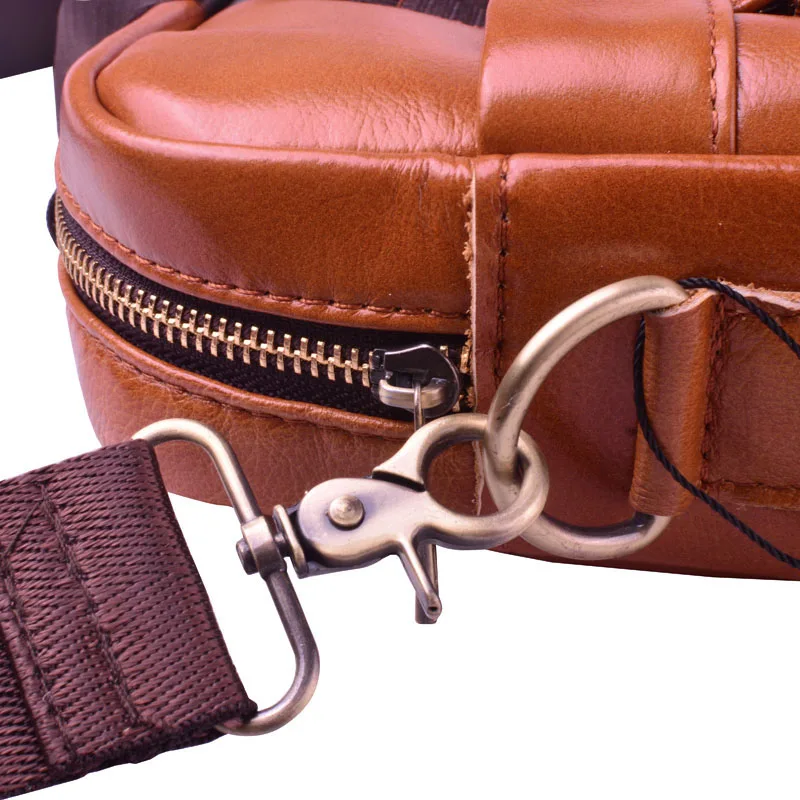 EUMOAN Head leather handbag, men's vintage leather computer briefcase