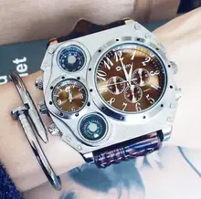 Fashion Brand Watches Men Women Casual Quartz Watch Leather Strap Military Sports Wrist Watch Wristwatch Large Dial Cool Trendy