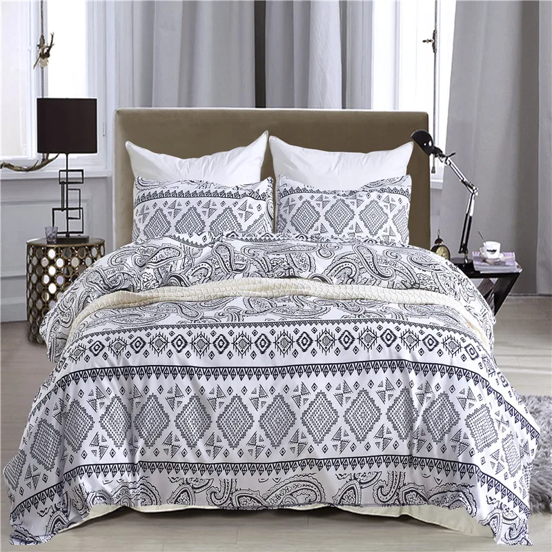 Boho Style Black Floral Pattern Home Textile Flower Series Bed Linens 2