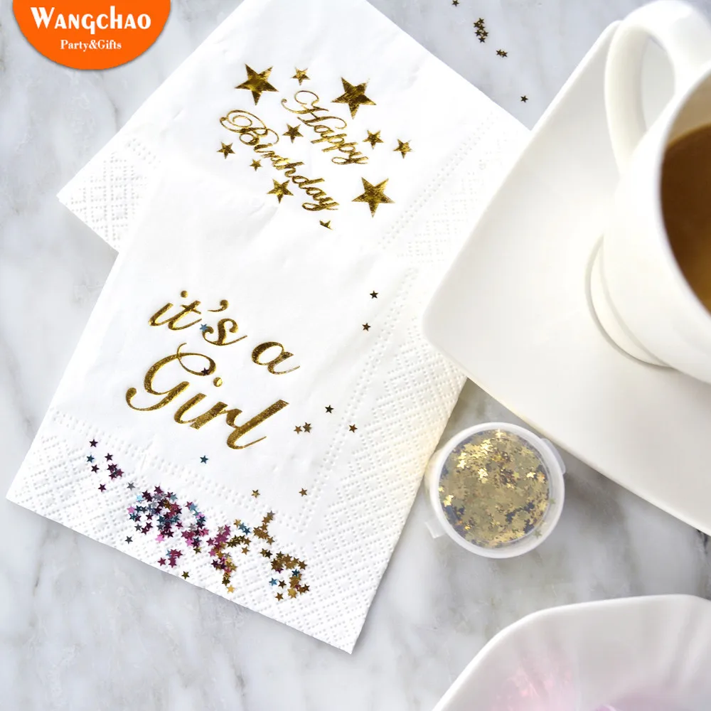 

Paper Napkins Happy Birthday Party Decorations Kids Wedding Decoration Party Supplies Baby Shower First Birthday Girl Party