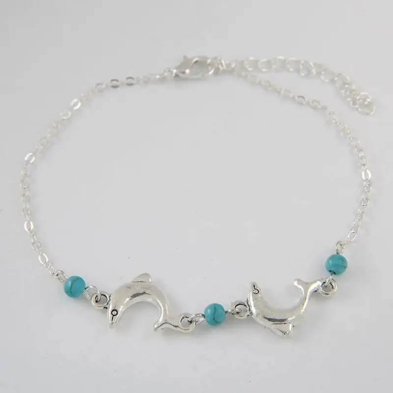 gold dolphin ankle bracelet