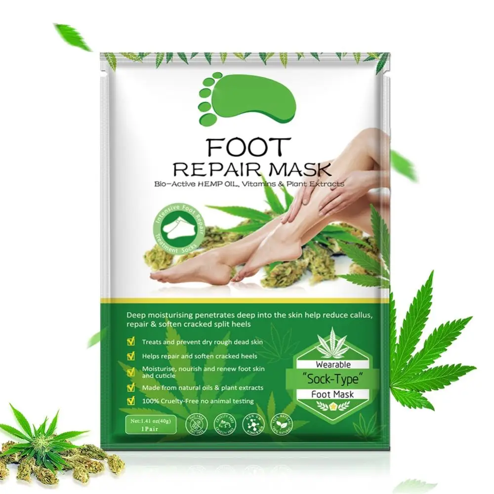 

Hemps Oil Exfoliating Foot Mask Pedicure Socks for Feet Peeling Mask Remove Dead Skin Heels Foot Peeling Mask for Legs Feet
