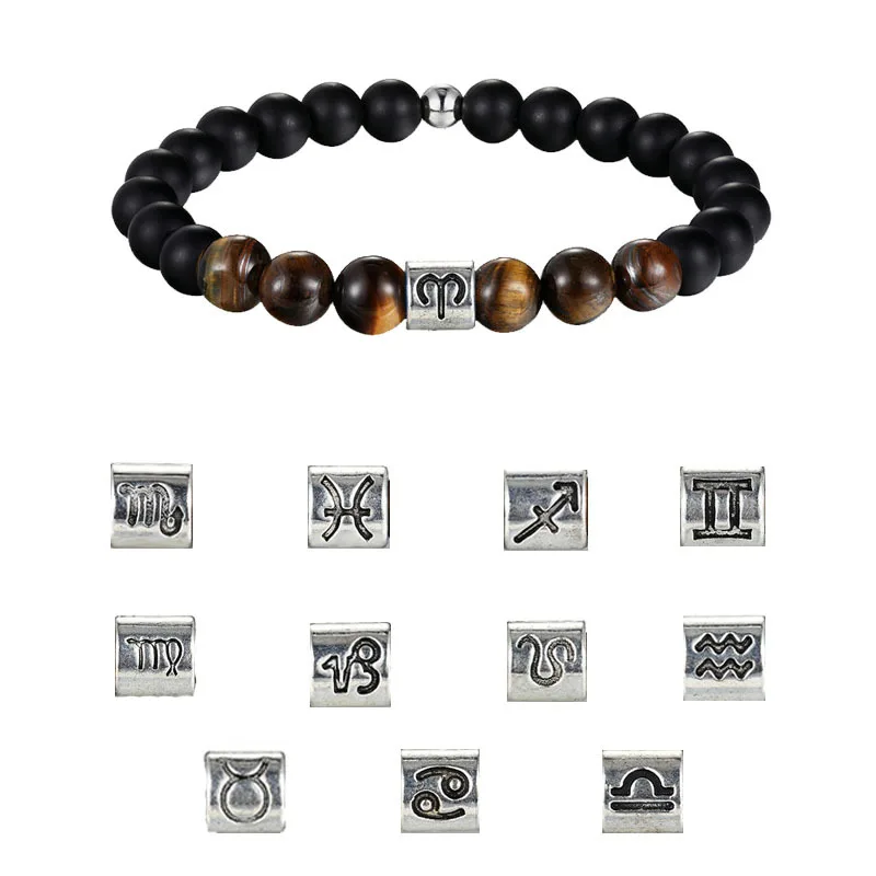 12 Zodiac Sign Constellation Horoscope Astrology Charm Beads Bracelet